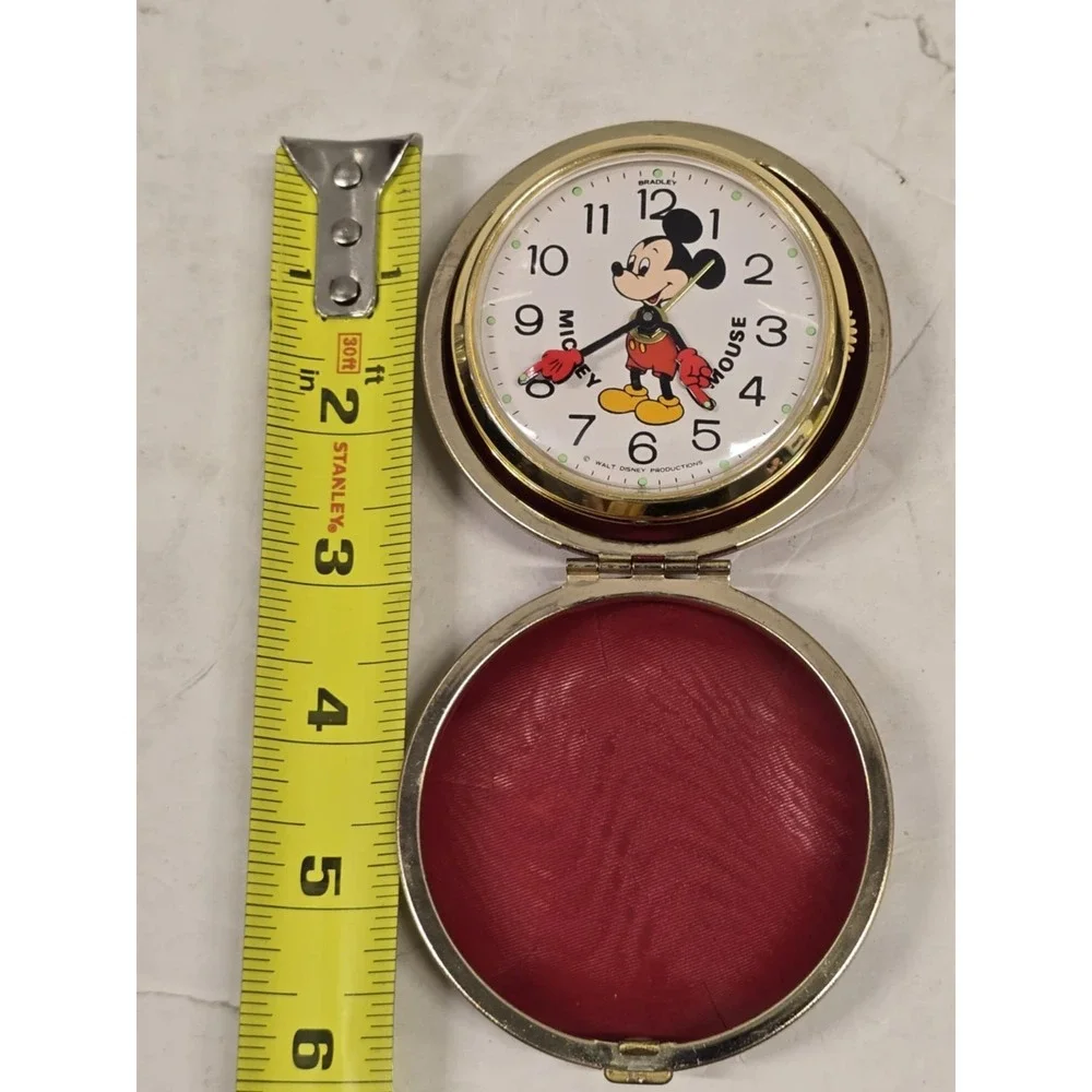 Vintage Mickey Mouse‎ travel alarm clock Walt Disney by Bradley Japan RARE